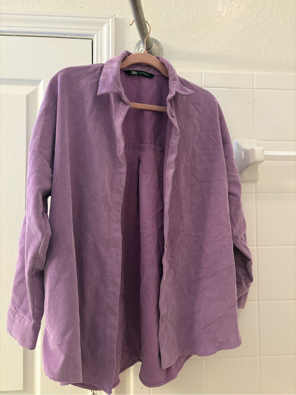 Zara Lilac Corduroy Button-Up Jacket